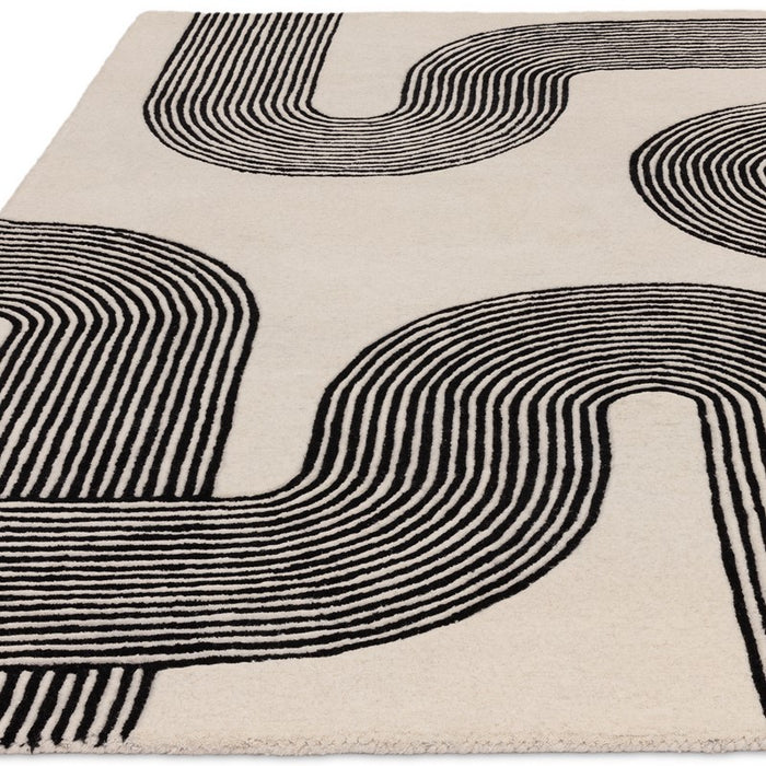 Matrix Arches MAX87 Wool Abstract Rugs in Black