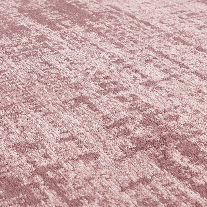 Beau Abstract Textured Flatweave Rug in Blush Pink