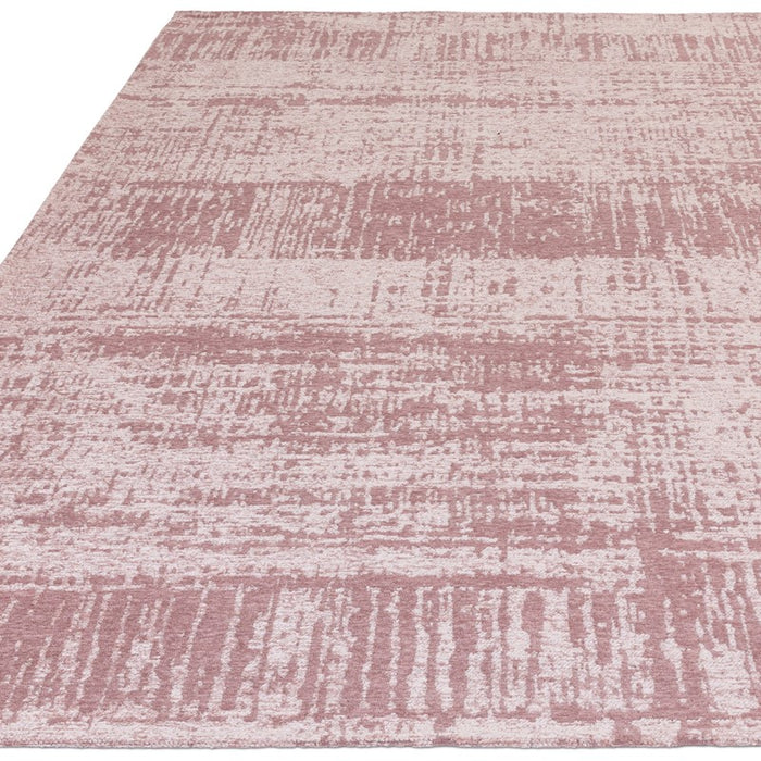 Beau Abstract Textured Flatweave Rug in Blush Pink