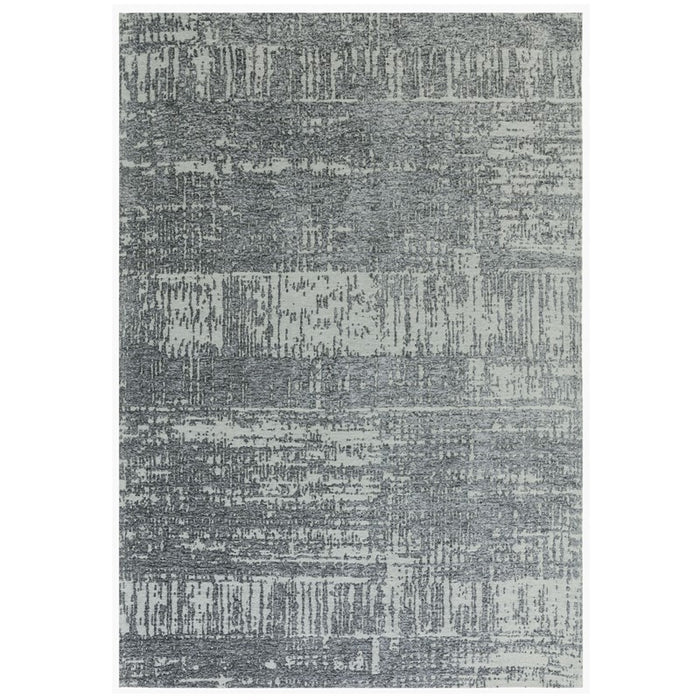 Beau Abstract Textured Flatweave Rug in Carbon Grey
