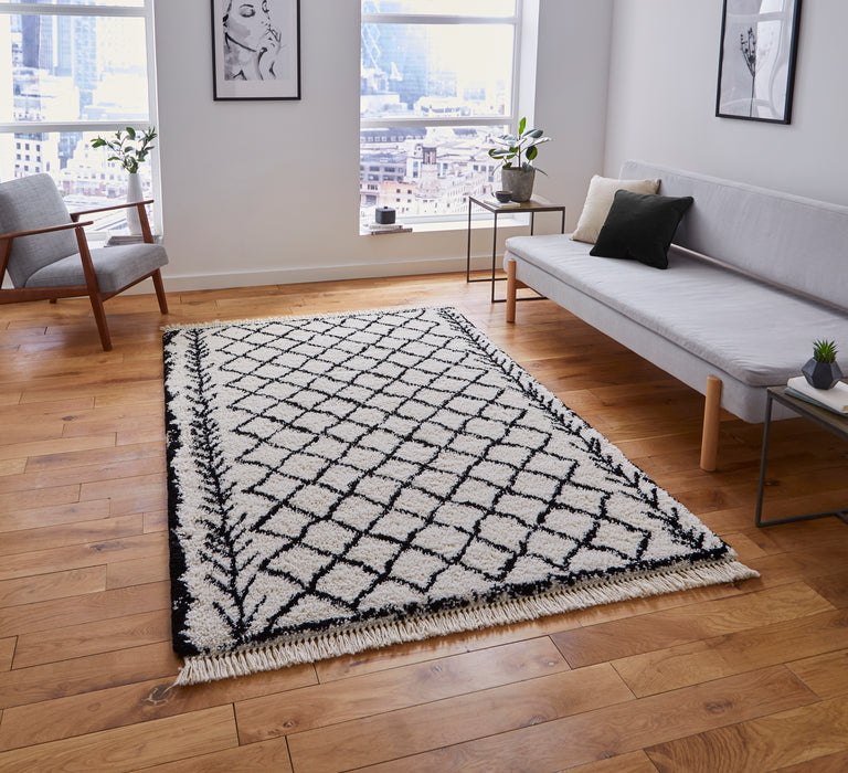 Boho 7043 White/Black Rugs