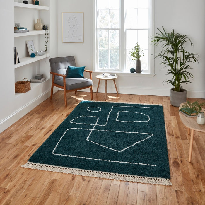 Boho A474 Dark Green Rugs