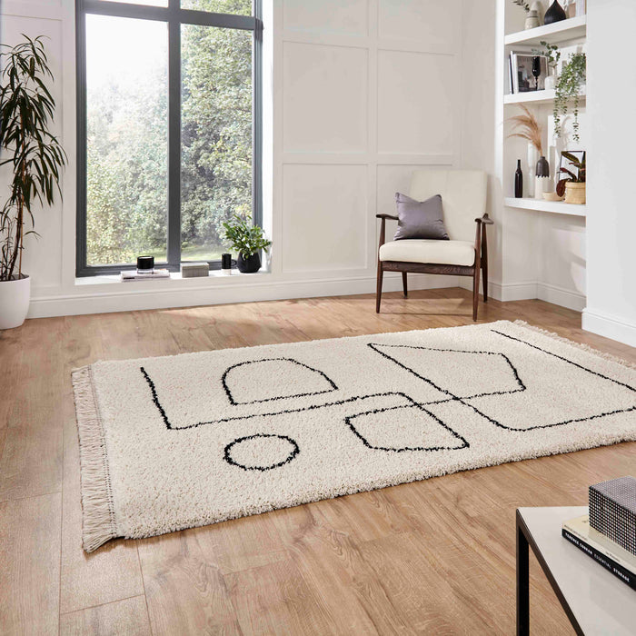 Boho A474 White/Black Rugs