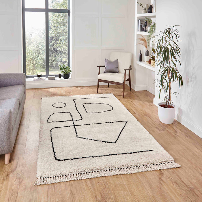 Boho A474 White/Black Rugs