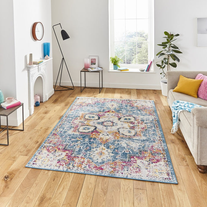 Boston G0532 Rugs in Blue Fuschia Rugs