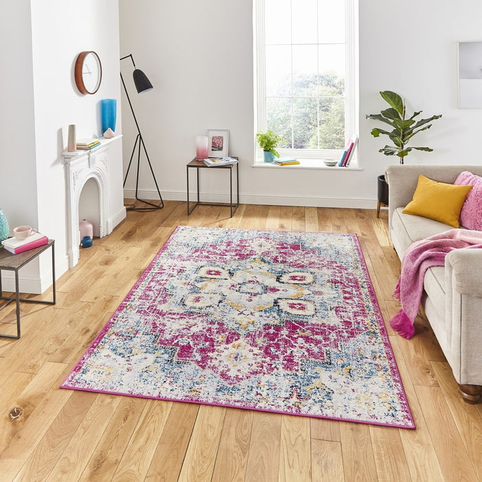 Boston G0532 Rugs in Fuschia Blue