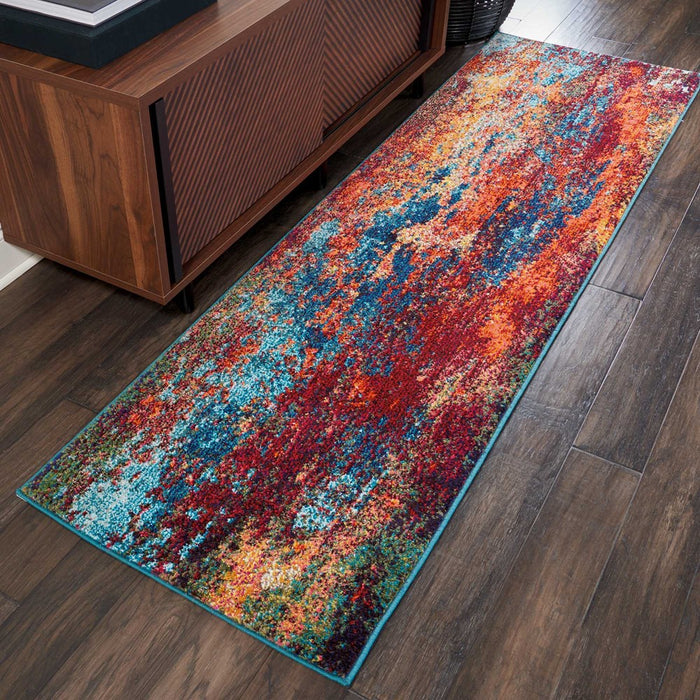 Celestial Abstract Hallway Runner Rugs CES08 Wave by Nourison