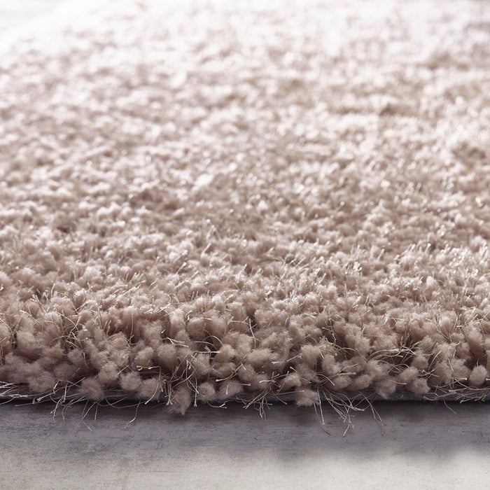 Chicago Shaggy Modern Plain Rugs in Taupe