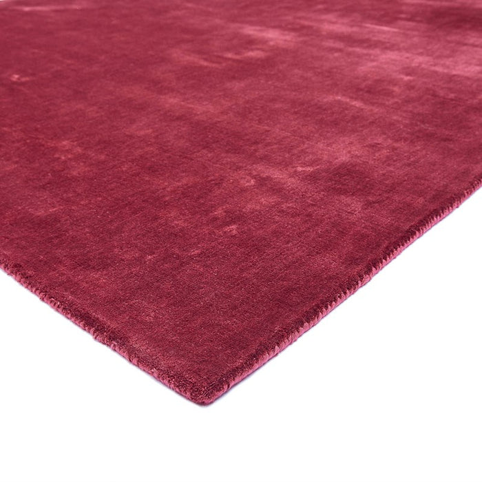 Katherine Carnaby Plain Chrome Designer Rug in Claret