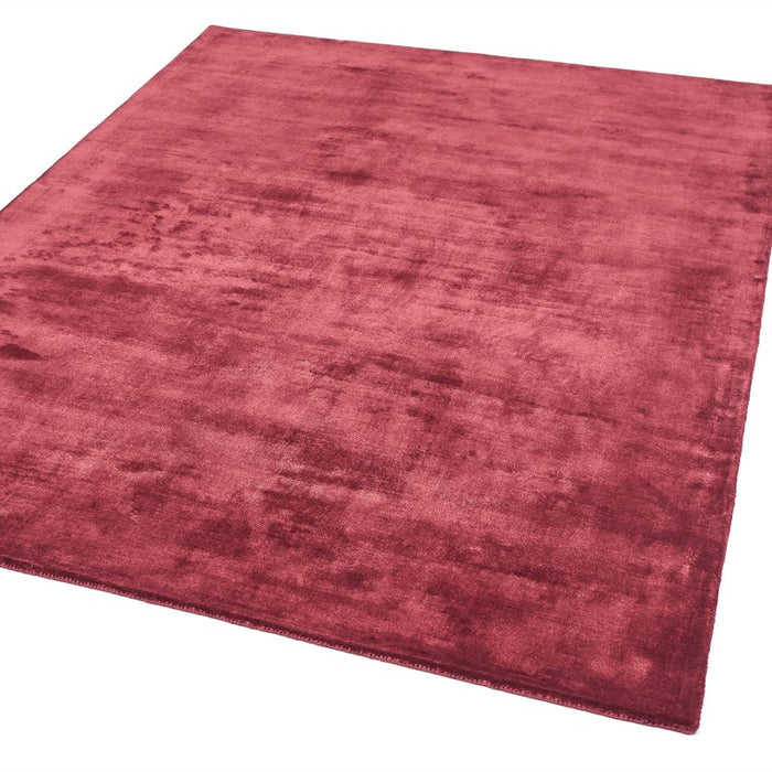 Katherine Carnaby Plain Chrome Designer Rug in Claret