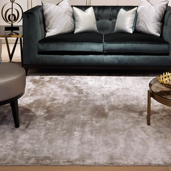 Katherine Carnaby Plain Chrome Designer Rug in Latte