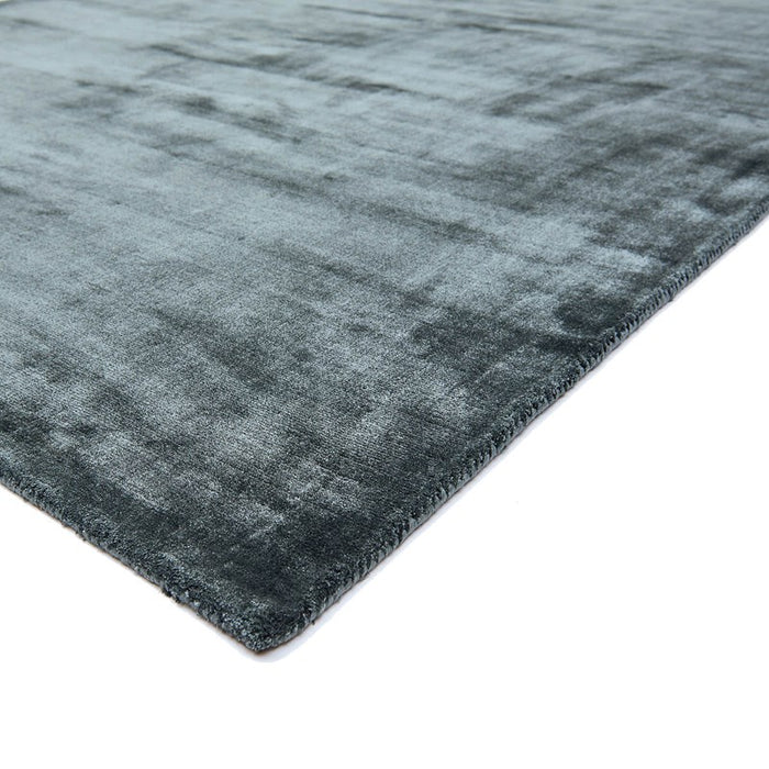 Katherine Carnaby Plain Chrome Designer Rug in Petrol