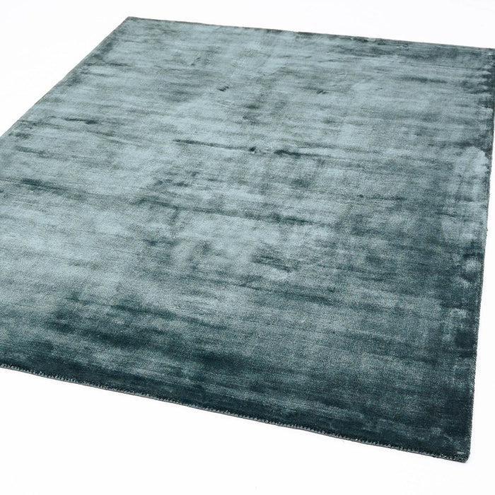 Katherine Carnaby Plain Chrome Designer Rug in Petrol