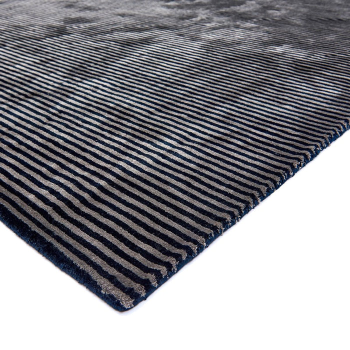 Katherine Carnaby Chrome Stripe Rug in Nero