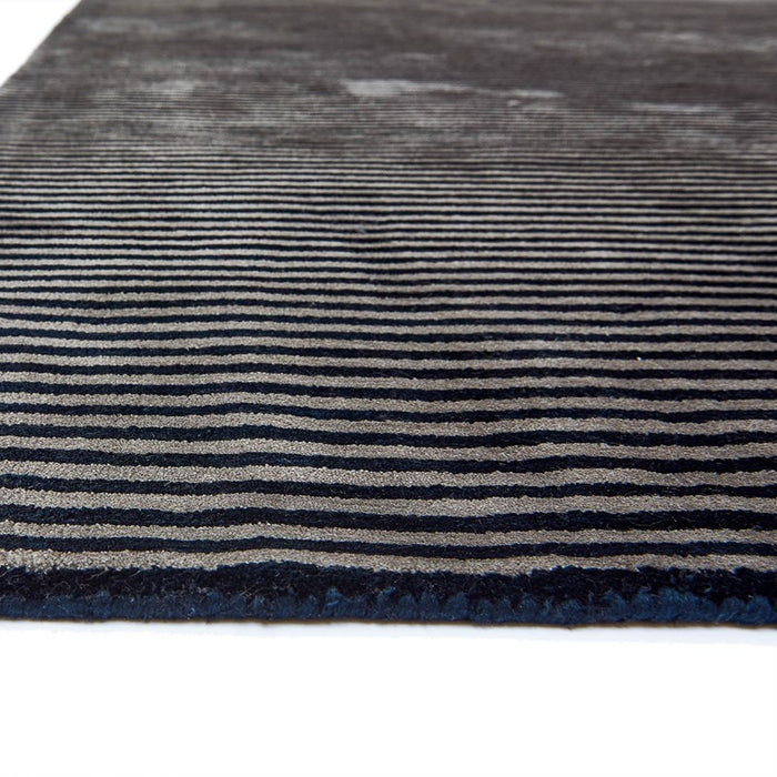 Katherine Carnaby Chrome Stripe Rug in Nero