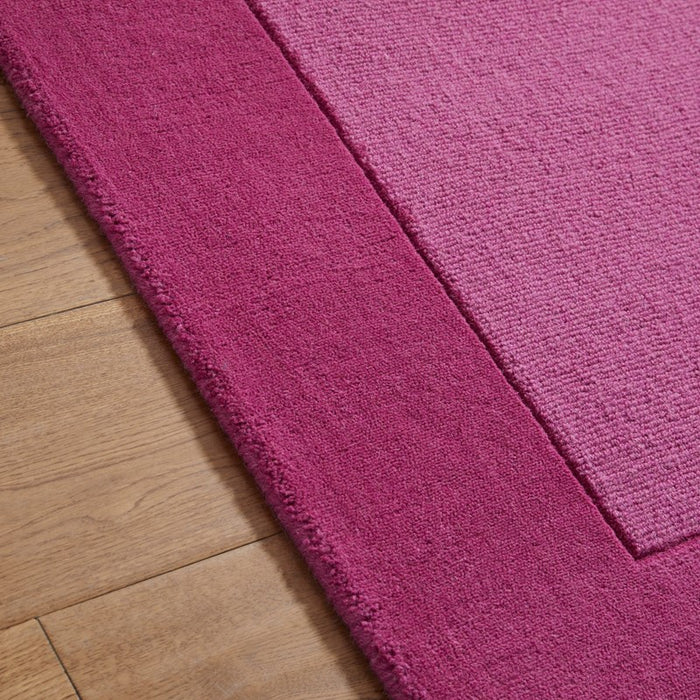 Colours Bordered Wool Rug in Pink