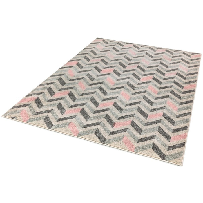 Colt CL09 Chevron Zig Zag Rugs in Pink