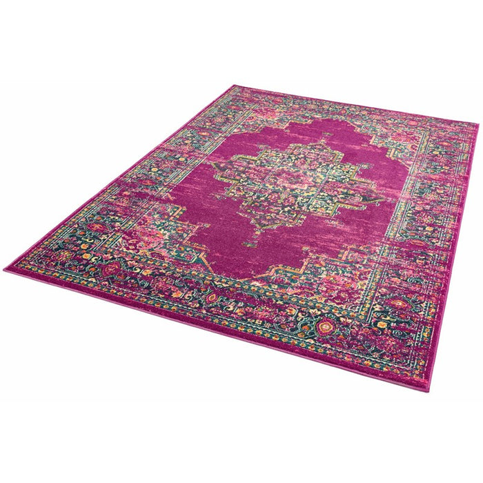 Colt CL04 Medallion Traditional Rugs in Fuchsia