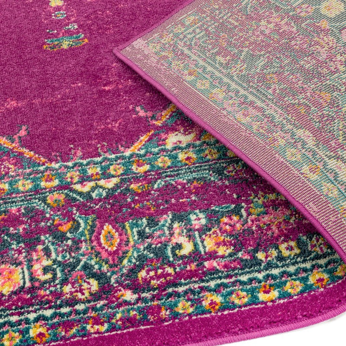 Colt CL04 Medallion Traditional Rugs in Fuchsia