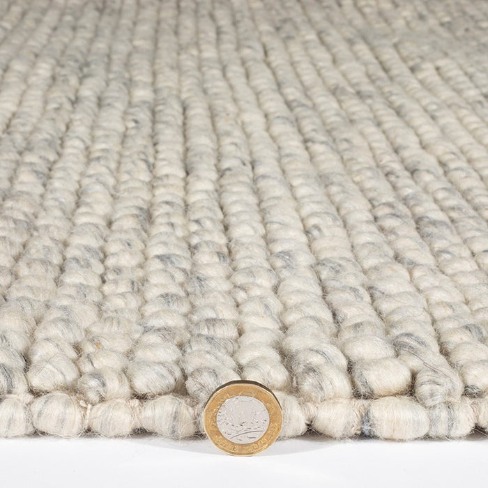 Delilah Mayfair Motted Pebble Wool Rugs in Cream