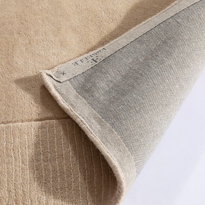 Esme Plain Carved Wool Rugs in Cream