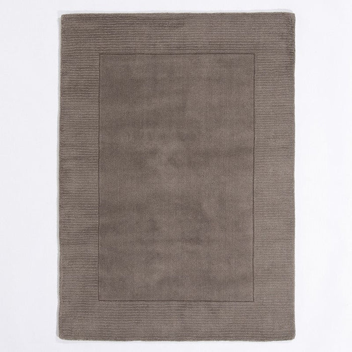 Esme Plain Carved Wool Rugs in Grey
