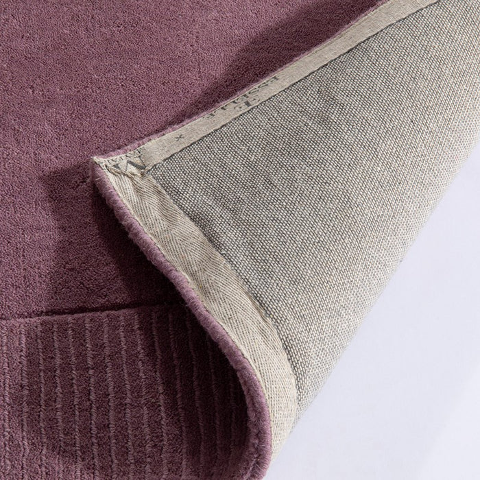 Esme Plain Carved Wool Rugs in Mauve Purple