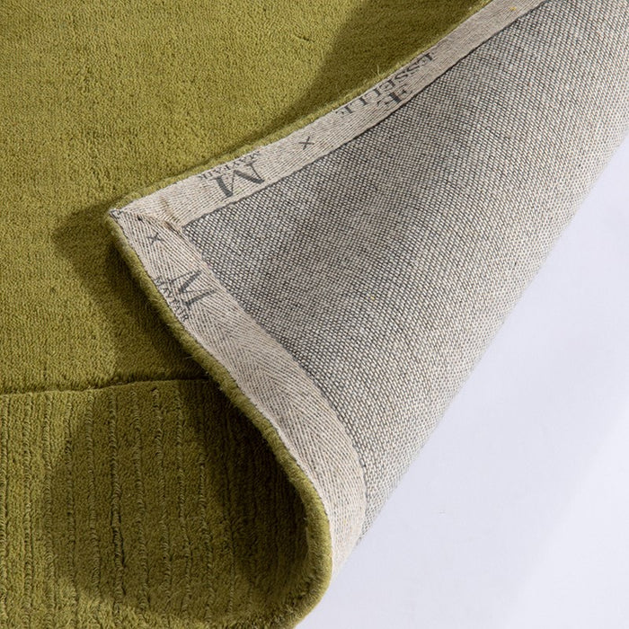 Esme Plain Carved Wool Rugs in Olive Green