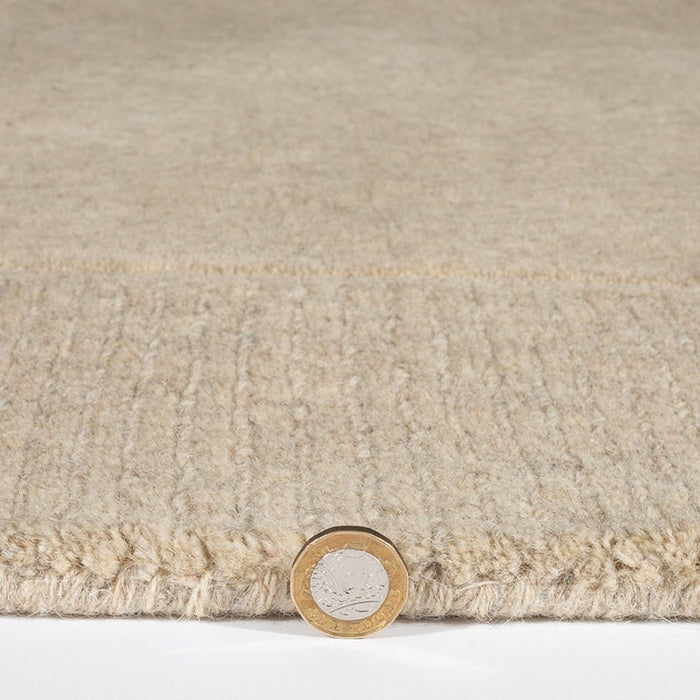 Esme Plain Carved Wool Rugs in Stone Beige
