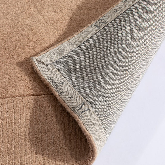 Esme Mayfair Plain Carved Wool Rugs in Taupe Brown
