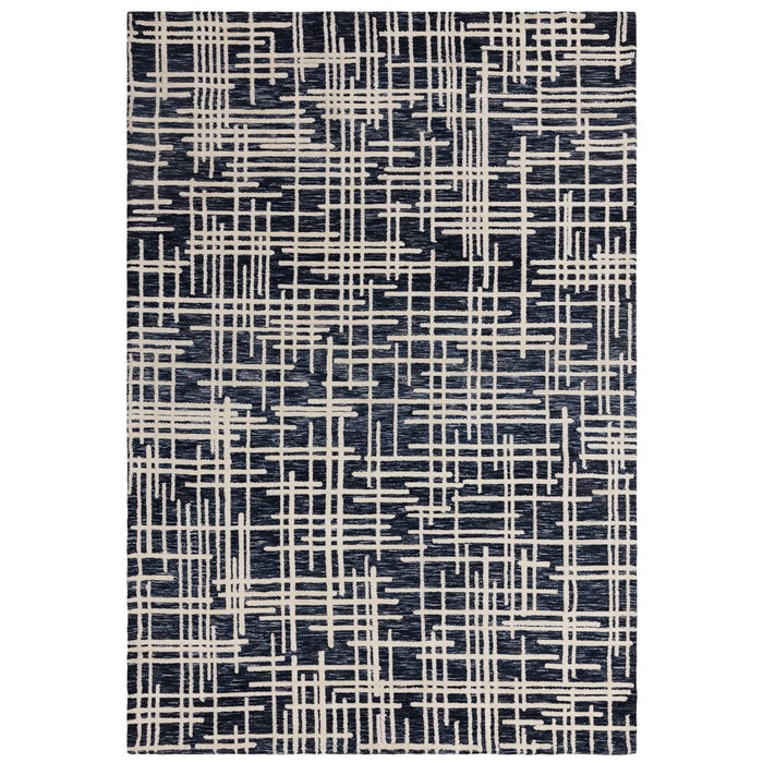 Mason Blueprint Abstract Woven Rugs in Blue