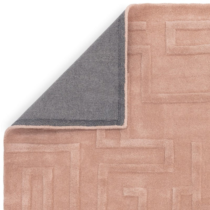 Maze Modern Classic Hand Tufted Wool Rugs in Blush Pink