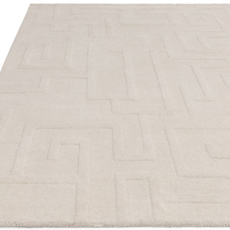 Maze Modern Classic Hand Tufted Wool Rugs in Cream White — Scandi Home