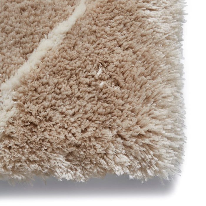 Morocco 2491 Boho Shaggy Rugs in Beige Cream