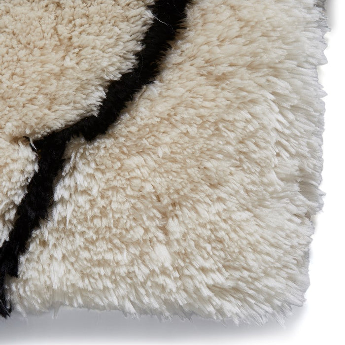 Morocco 2491 Boho Shaggy Rugs in Ivory Black