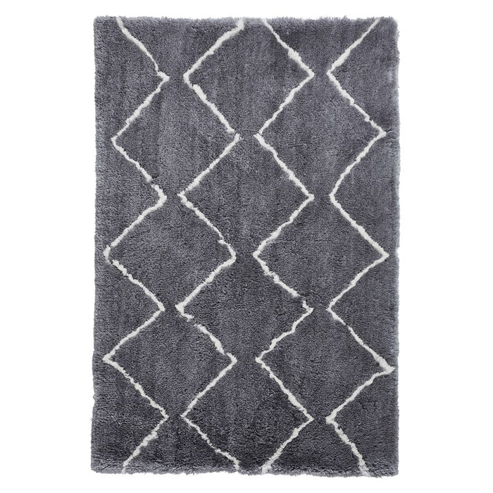 Morocco 3742 Boho Shaggy Rugs in Grey Cream