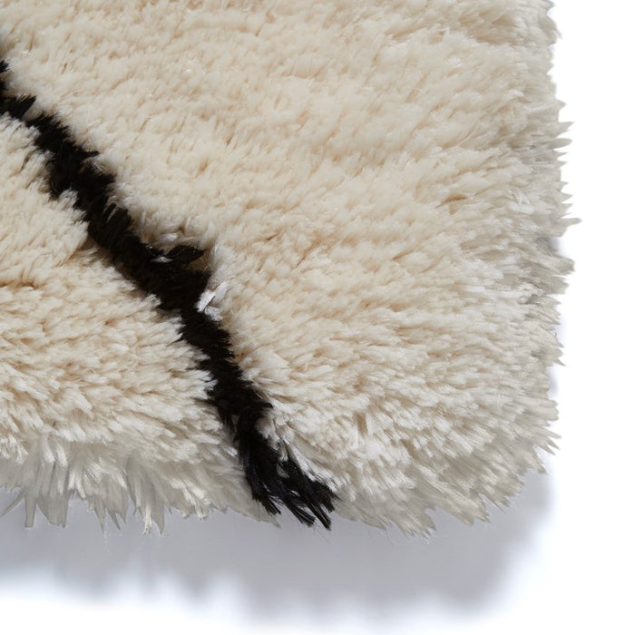 Morocco 3742 Boho Shaggy Rugs in Ivory Black