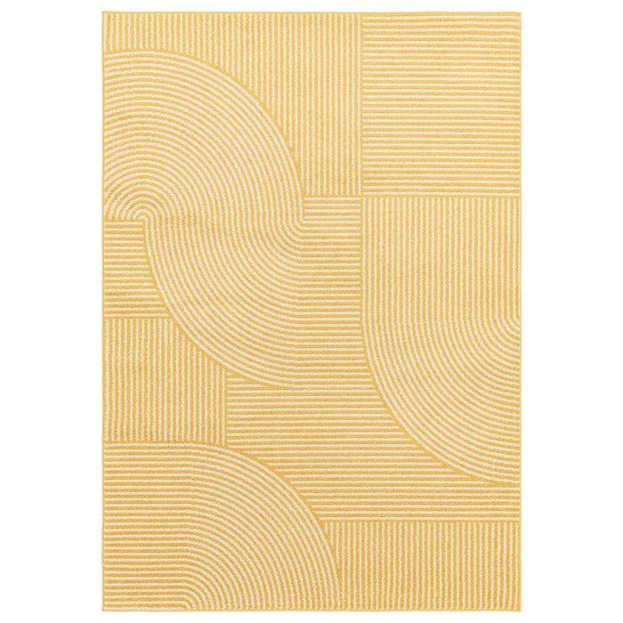 SALE Muse MU18 Geometric Stripe Woven Rugs in Yellow