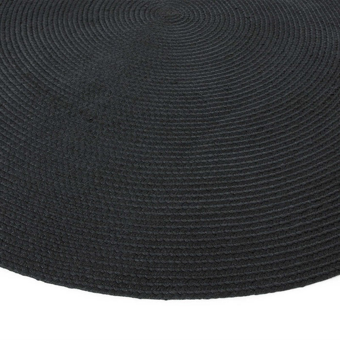 Nico Indoor Outdoor Circle Round Rugs in Charcoal Grey