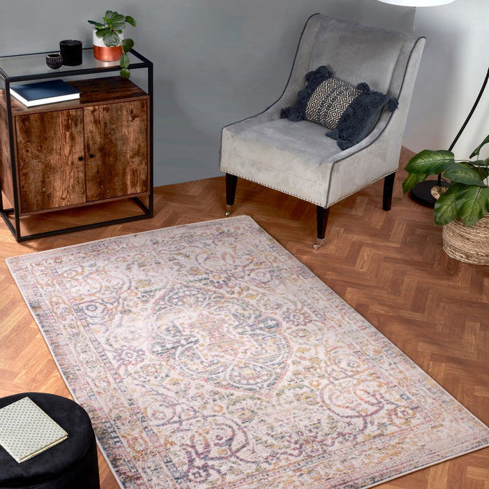 Nova 8881 Traditional Rugs in White Yellow