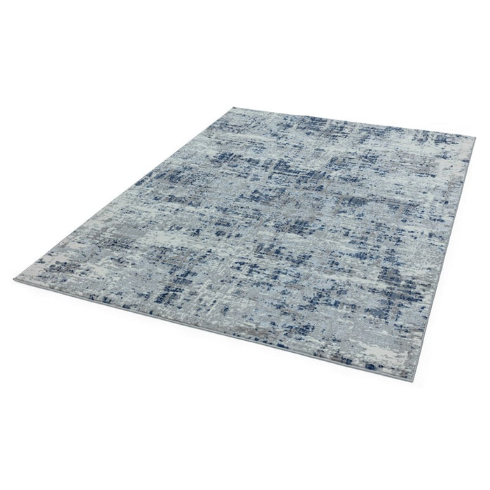 Orion Abstract Metallic Rugs in OR04 Blue