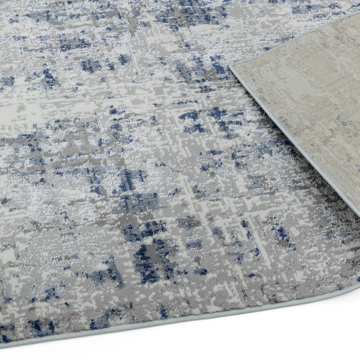 Orion Abstract Metallic Rugs in OR04 Blue