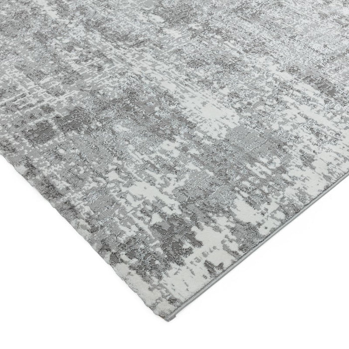 Orion Abstract Metallic Rugs in OR05 Silver Grey