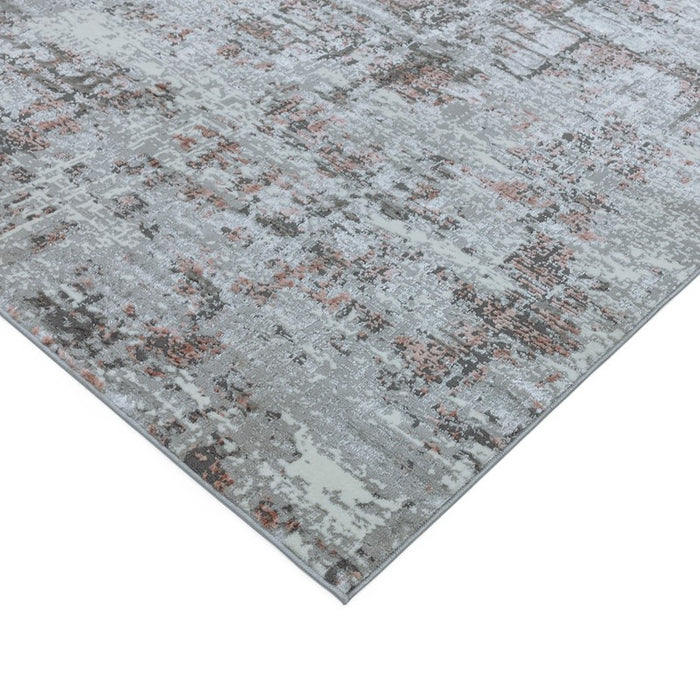 Orion Abstract Metallic Rugs in OR06 Pink