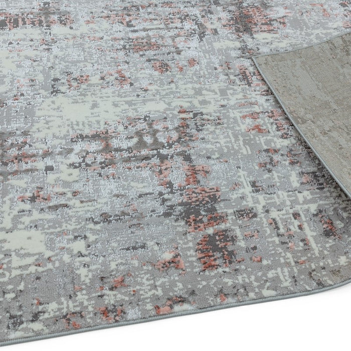 Orion Abstract Metallic Rugs in OR06 Pink