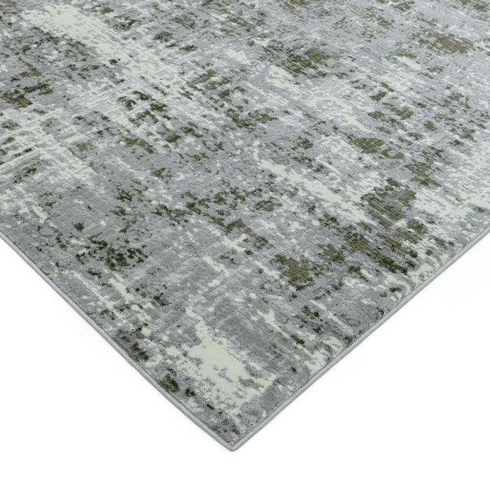 Orion Abstract Metallic Rugs in OR08 Green