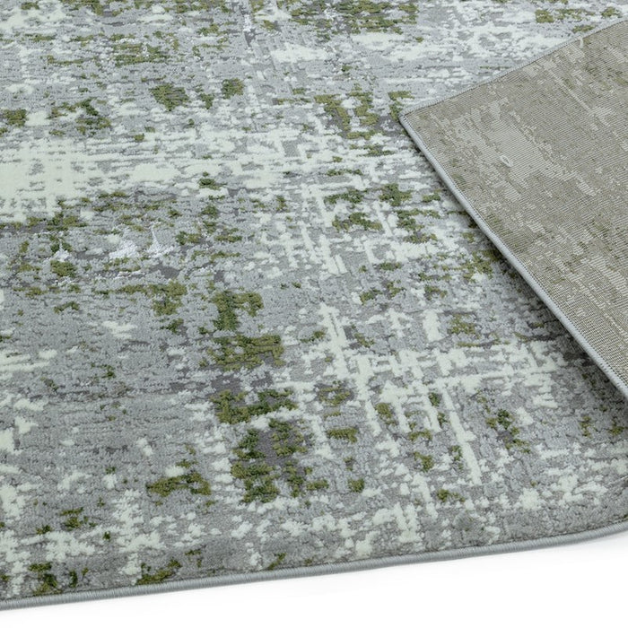 Orion Abstract Metallic Rugs in OR08 Green