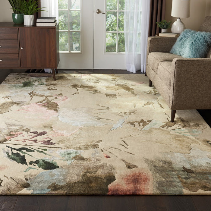 Prismatic Floral Rugs in PRS15 Beige Multi by Nourison