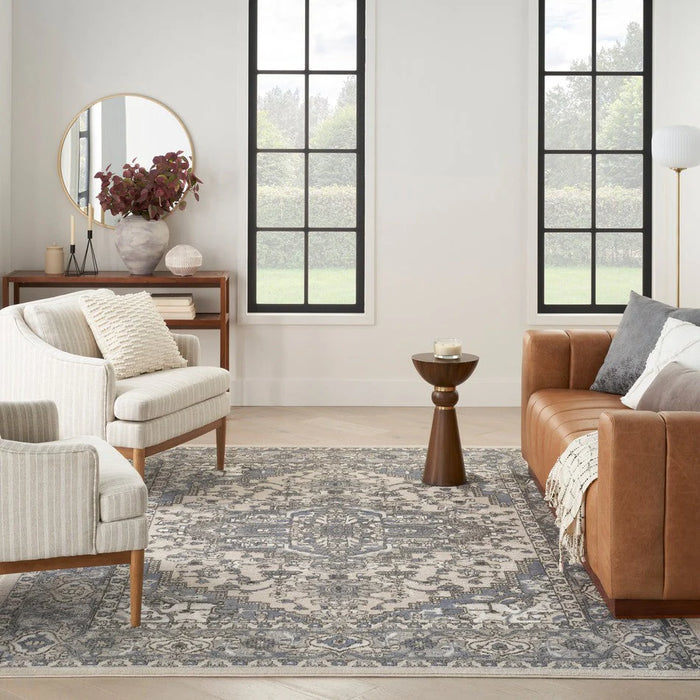 Quarry QUA05 Ivory/Blue Rug