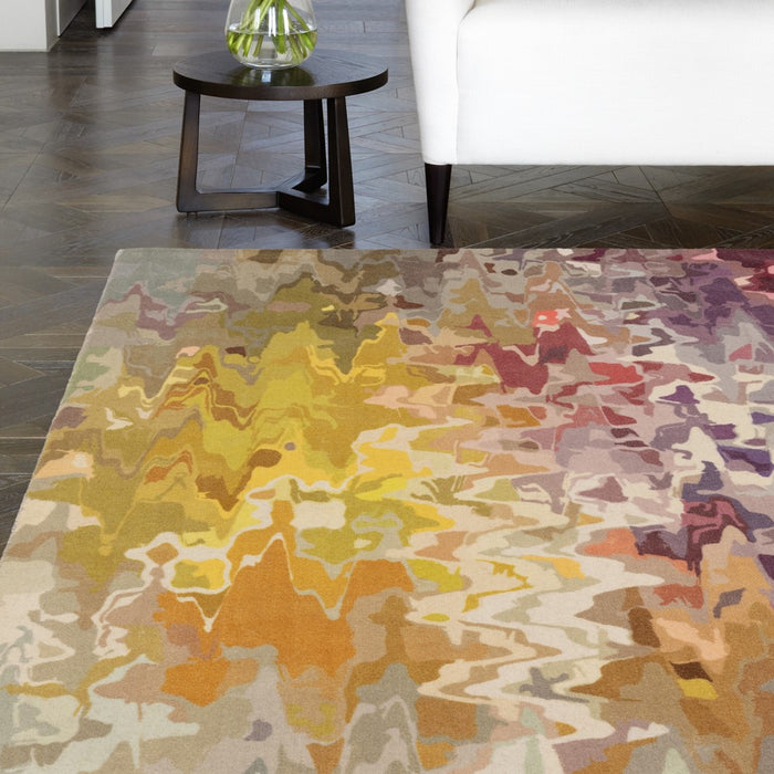 Vision Stipple Modern Abstract Wool Rug in Multi